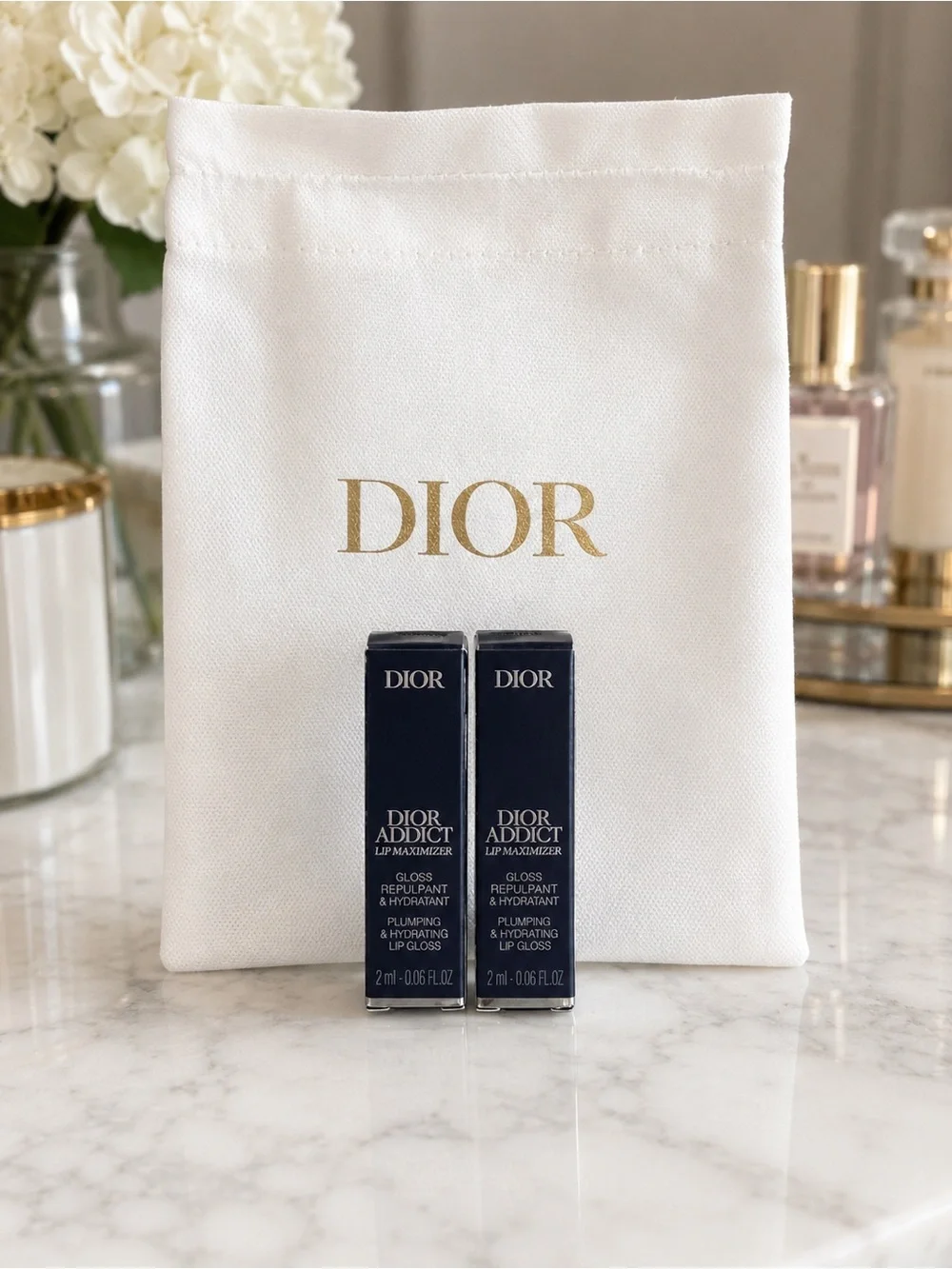 Dior Addict Lip Maximizer Mini Lip Gloss Duo (2) with Gift Bag! Brand New!